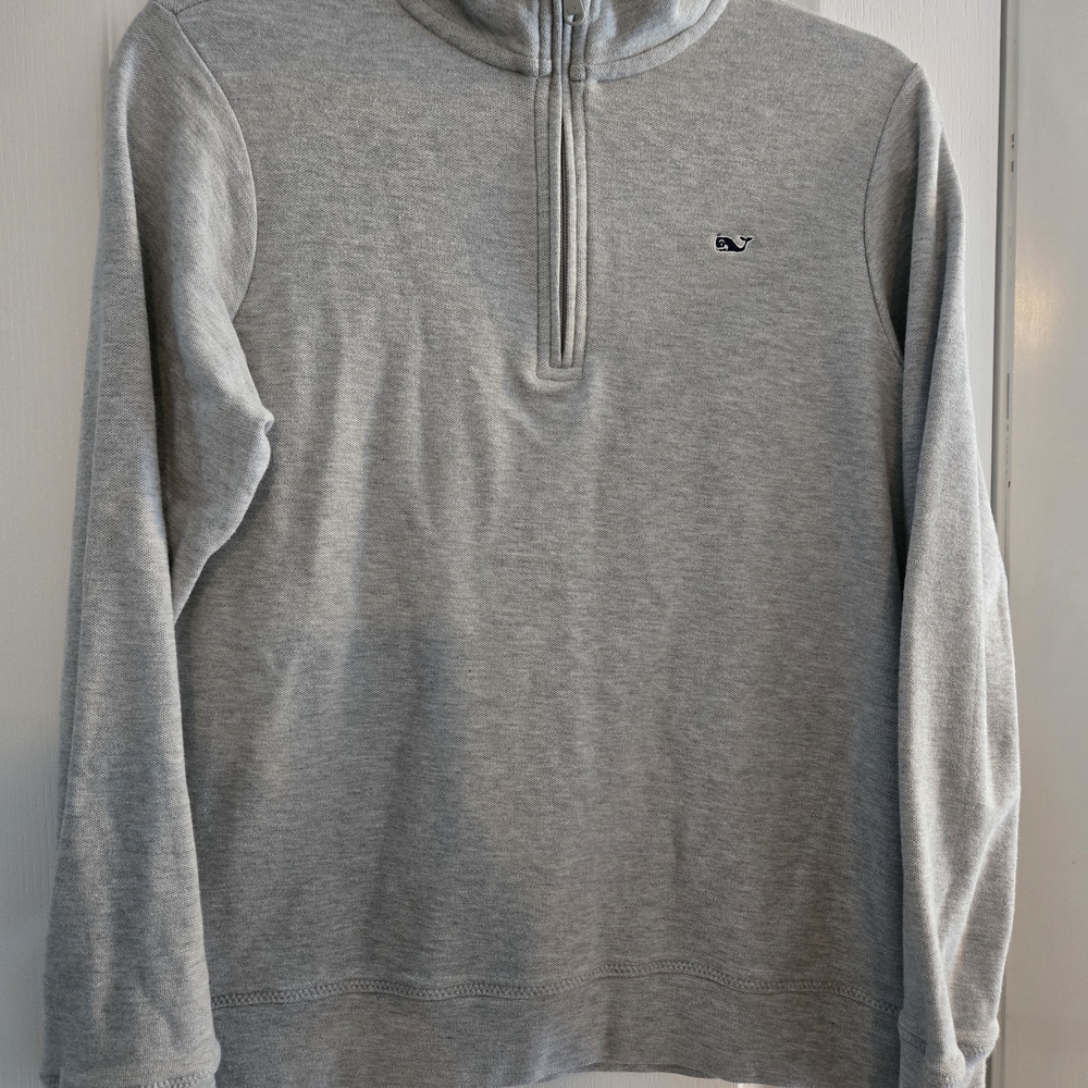 Vineyard Vines Heather Gray Quarter-Zip Sweater